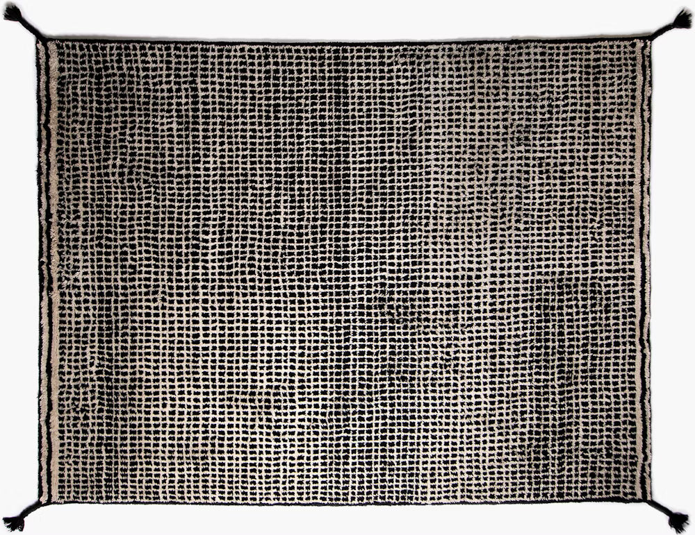 Grid Handknotted Wool Rug